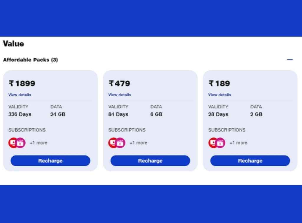 Reliance Jio Value Plan