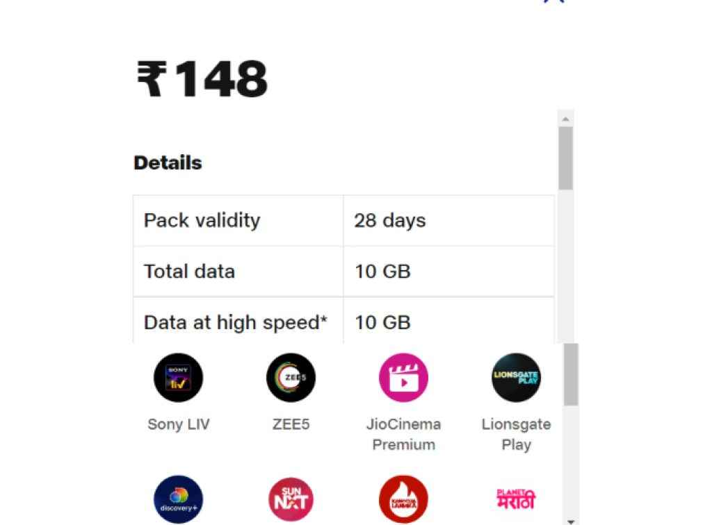 Jio latest best budget plan with 12 ott subscription 