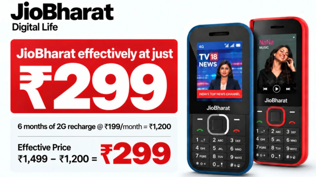 JioBharat 4G Phone Rs 1499 Offer Get 6 Months Calling and Data Free