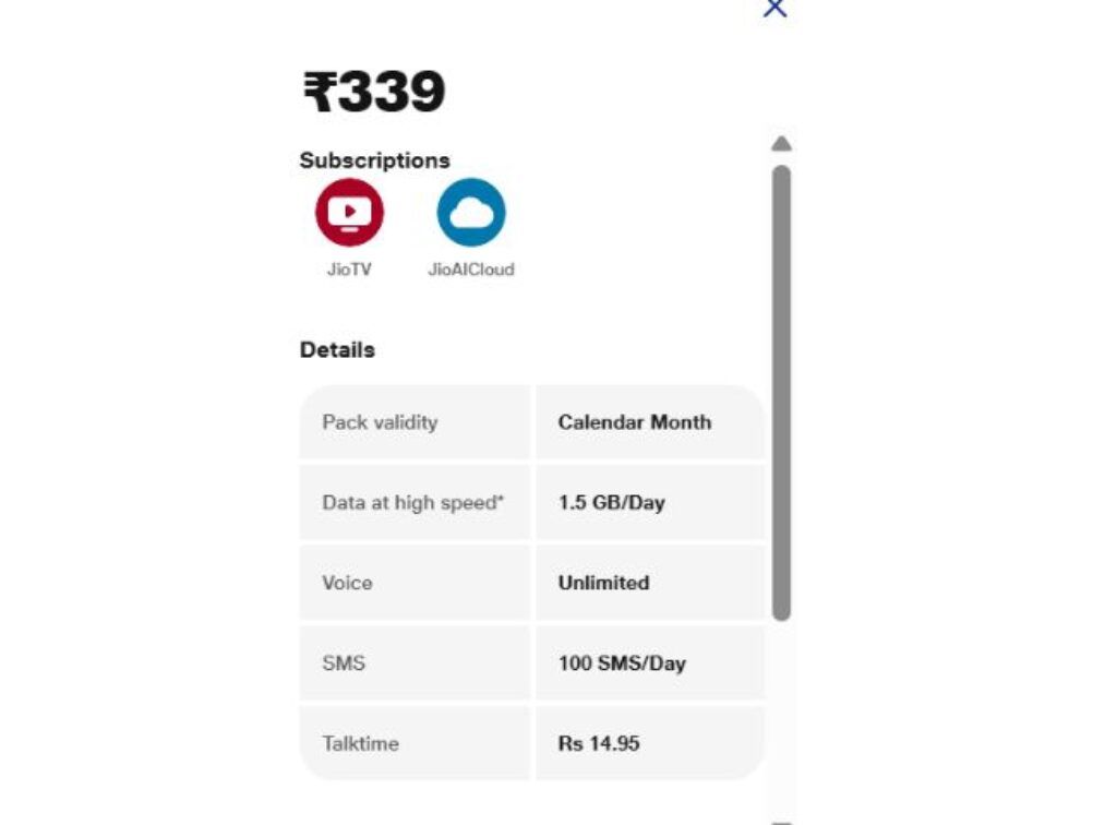Jio rs 339