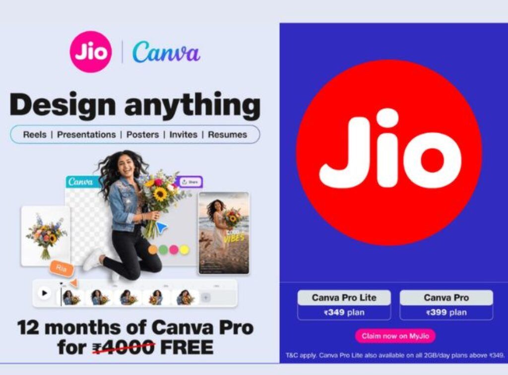 Jio rs 349 Canva