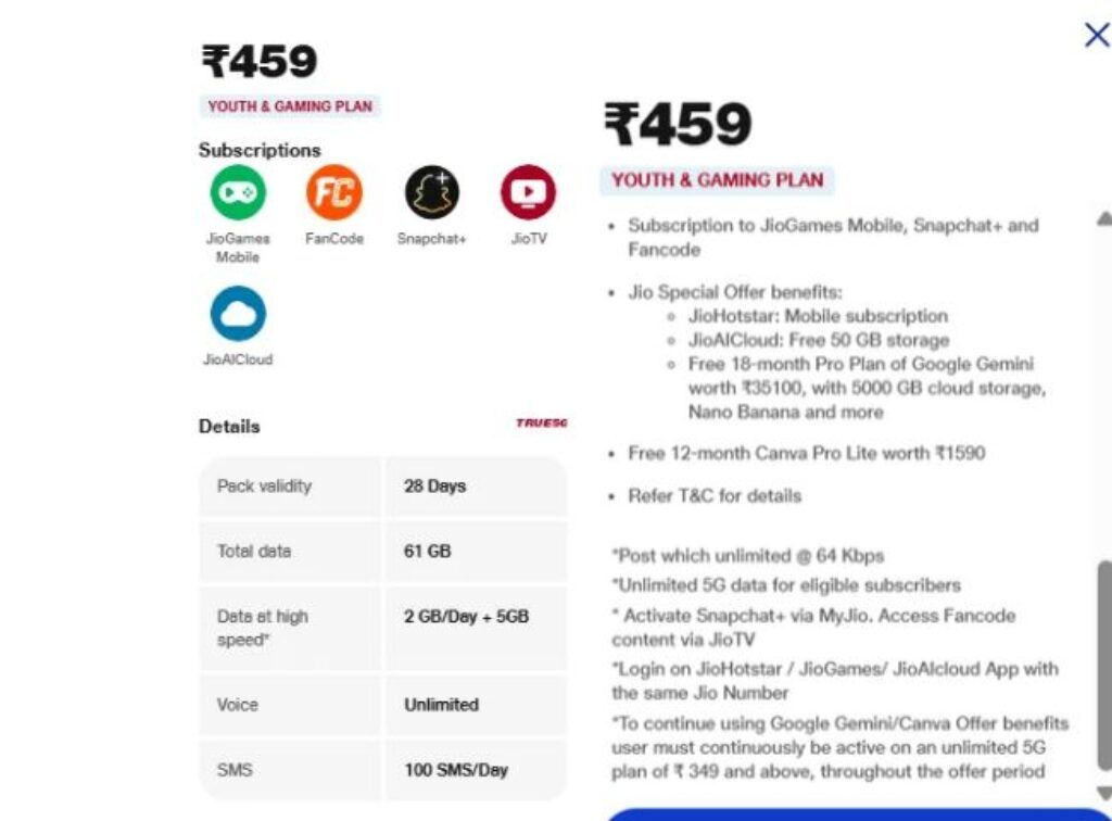 Jio rs 459