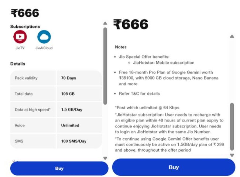 Jio rs 666