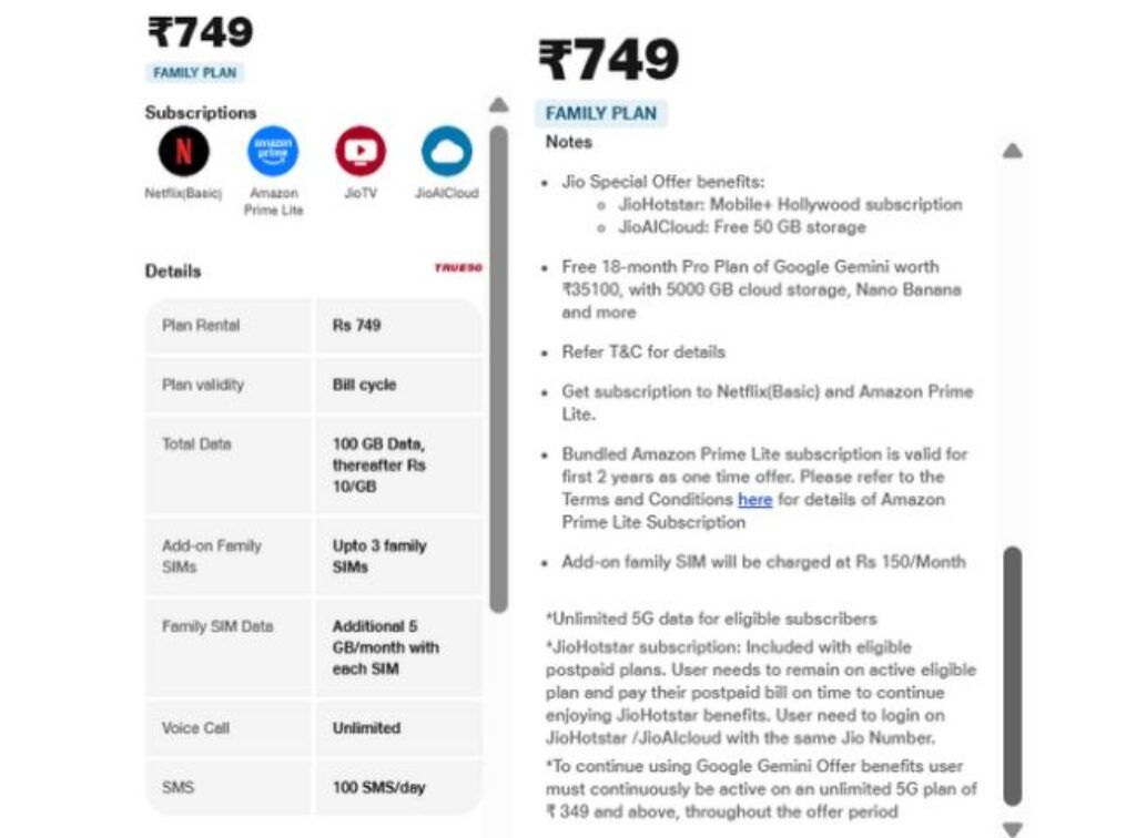 Jio rs 749 (