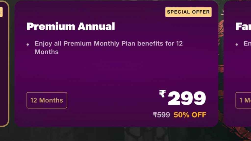 JioCinema Rs 299 Premium Annual Plan