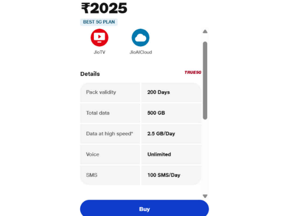 Jio ₹2025 Combo Plan