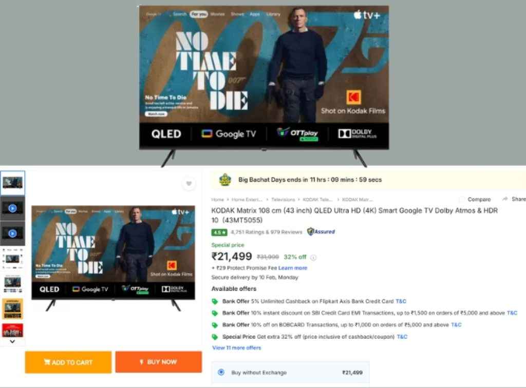 KODAK Matrix (43) QLED Smart Tv