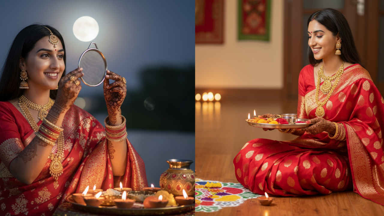 Karwa Chauth 2025: 5 Gemini AI prompts to create stunning 4K saree portraits during puja using Google AI