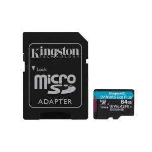 Kingston Canvas Go Plus 64GB UHS-I U3 V30 A2 C10 microSDXC Card