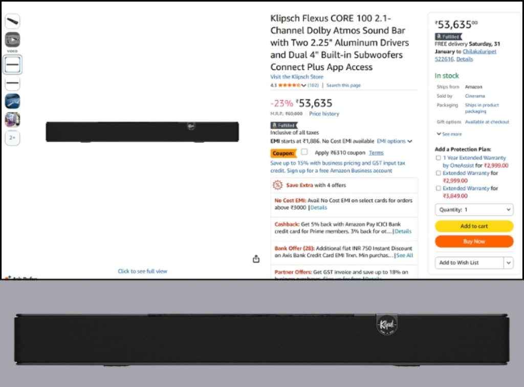Klipsch Dolby Atmos Soundbar Deal on amazon