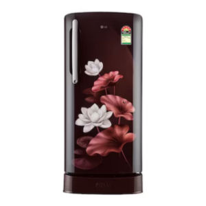 LG 201 L Single Door Refrigerator with Base Stand Drawer, Smart Inverter Compressor, Direct Cool, Scarlet Lotus, 5 Star