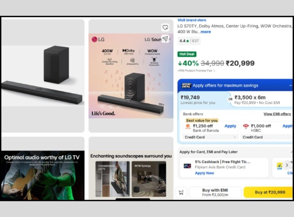 LG 3.1.1 Dolby Atmos soundbar offer