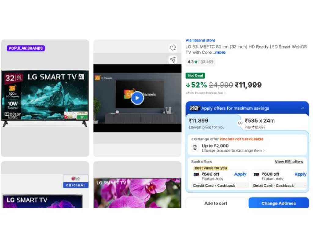 LG 32LMBPTC 80 cm (32 inch) HD Ready LED Smart WebOS TV