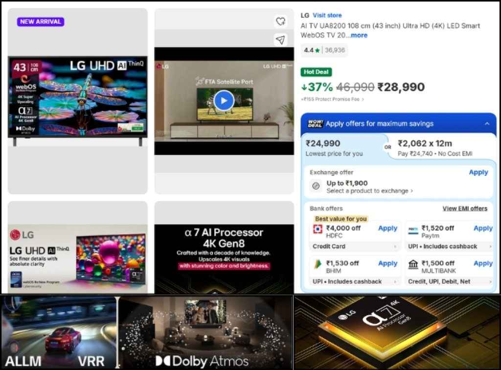 LG 4K Smart Tv offer in flipkart