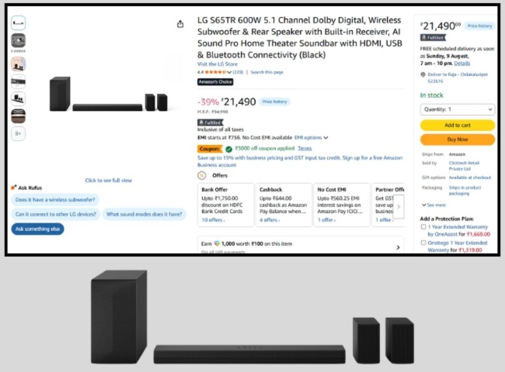 LG 5.1 Dolby Soundbar deal on Amazon Great Freedom Sale 2026