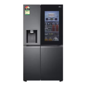 LG 630L Side-by-Side Refrigerator, InstaView Door-in-Door™, Wi-Fi Convertible, Matte Black Finish, 3 Star