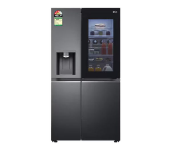 LG 630L Side-by-Side Refrigerator, InstaView Door-in-Door™, Wi-Fi Convertible, Matte Black Finish, 3 Star