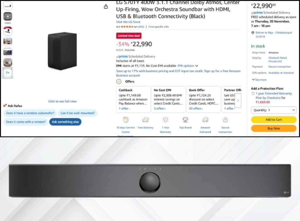 LG Dolby Atmos Soundbar Deal