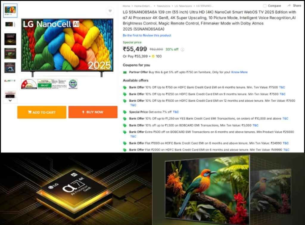LG Nanocell Smart Tv Offer on flipkart