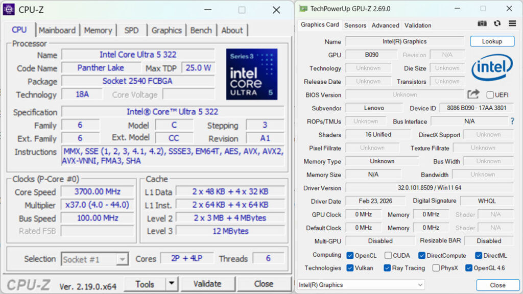 Lenovo IdeaPad Slim 3i Gen 11 CPU Intel Core Ultra 5 322