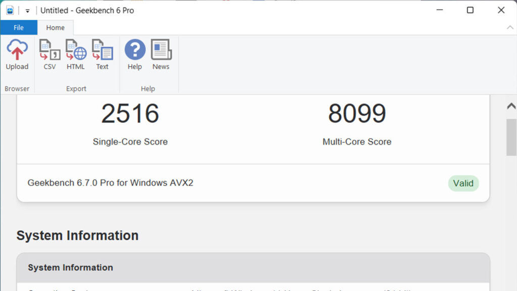 Lenovo IdeaPad Slim 3i Gen 11 Geekbench