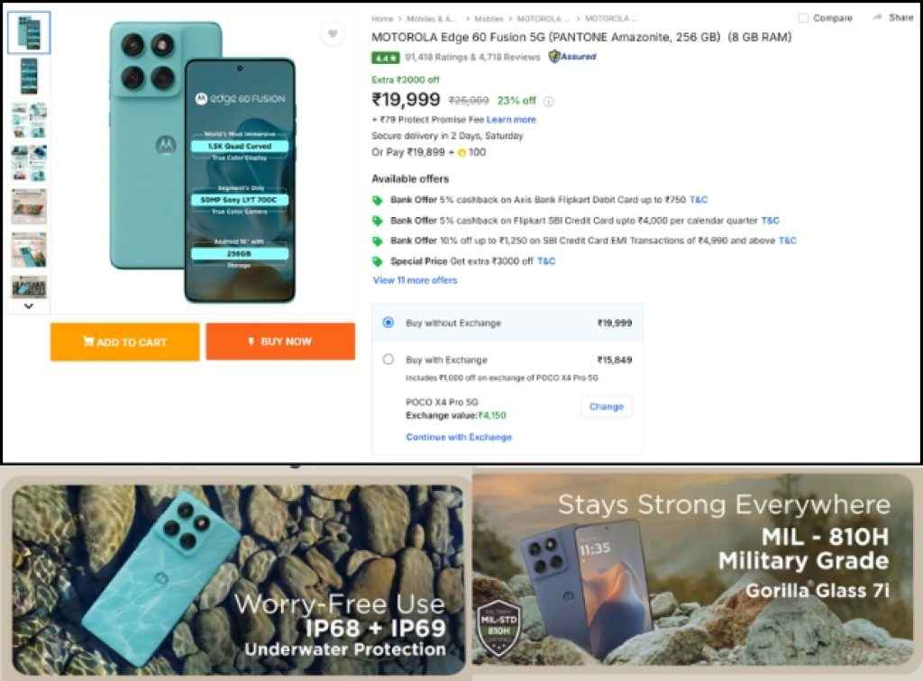 MOTOROLA Edge 60 Fusion 5G Deal on Flipkart