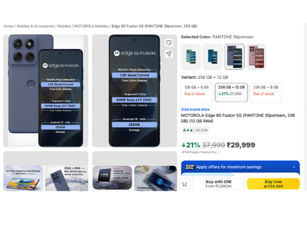 MOTOROLA Edge 60 Fusion price drop