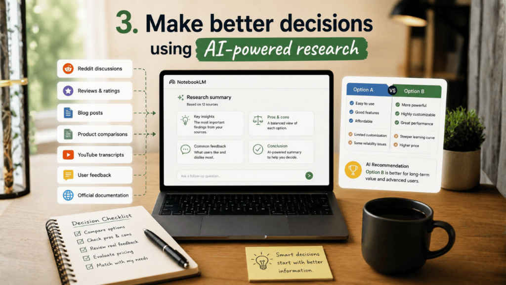 Make better decisions using AI-powered research