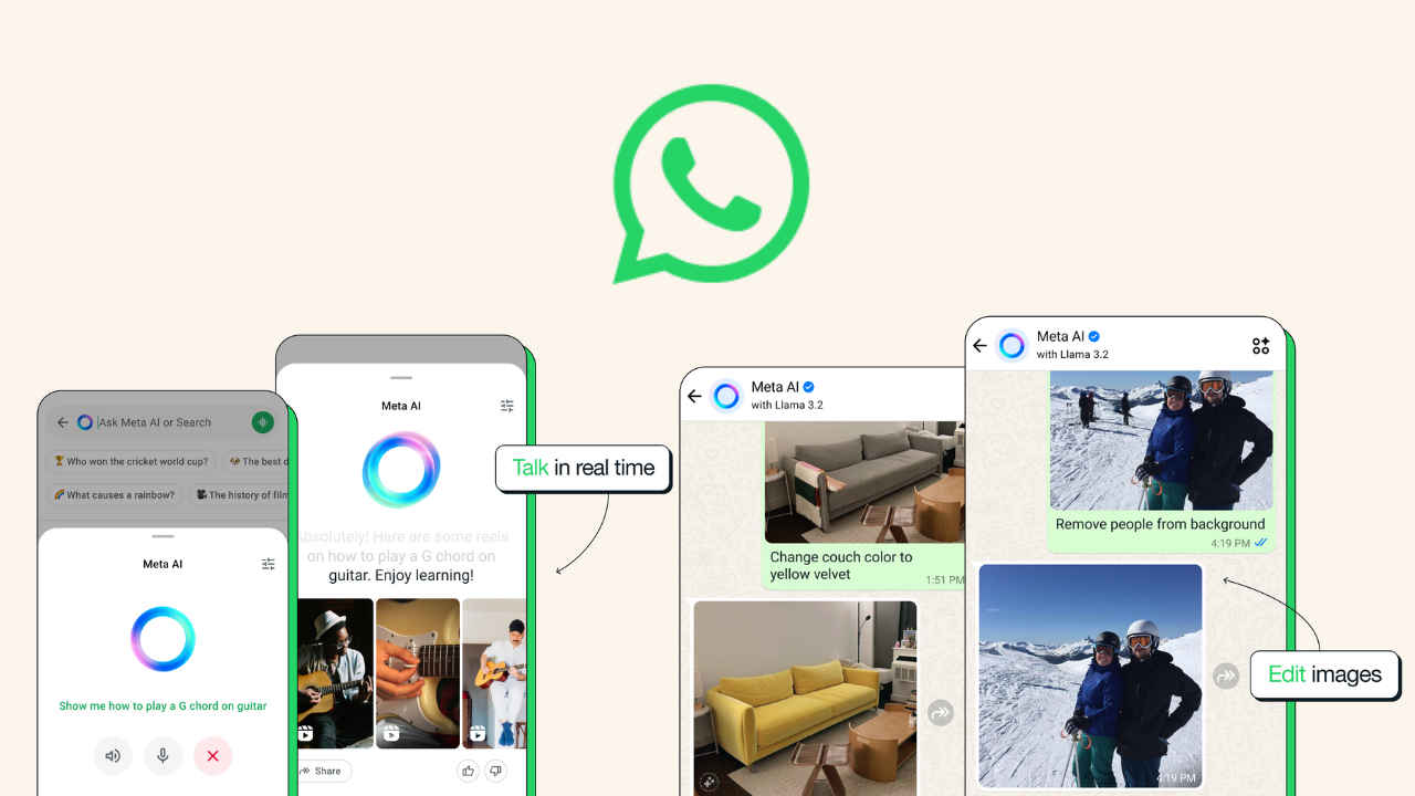 Meta AI on WhatsApp can now talk in real-time, help you edit photos and more