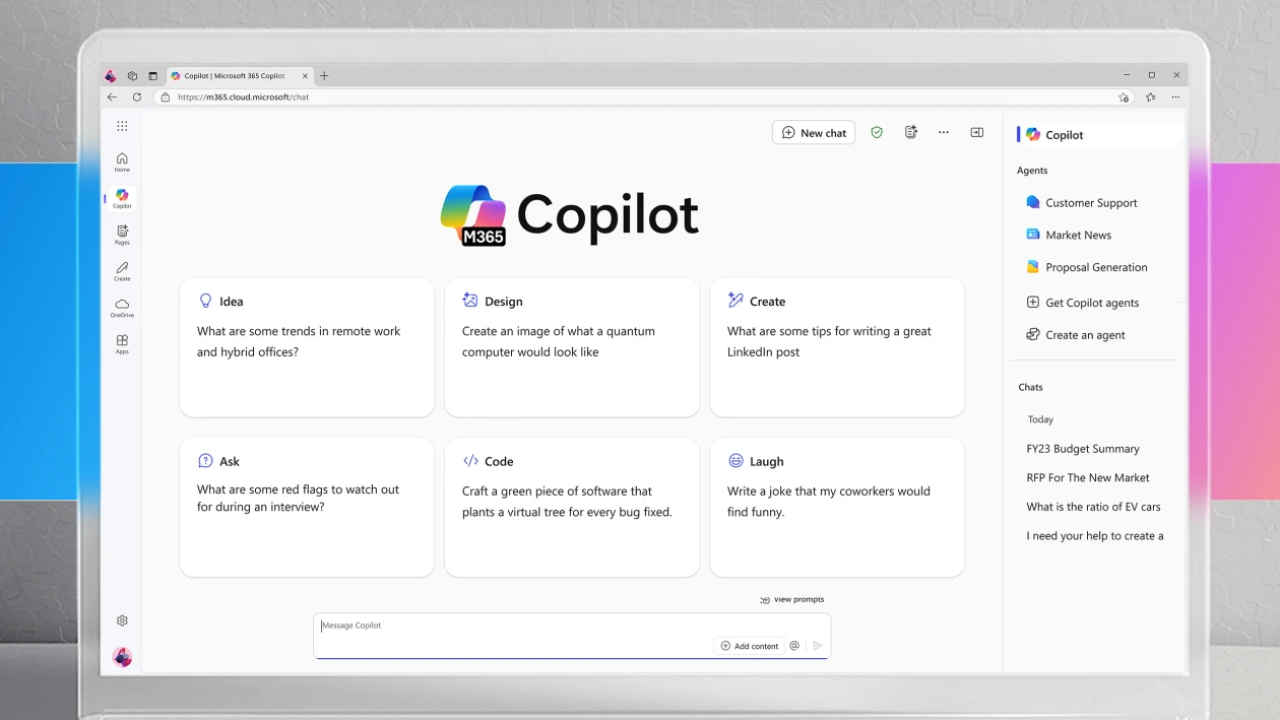 Microsoft 365 Copilot Chat launched, offers AI chat powered by GPT-4o and more