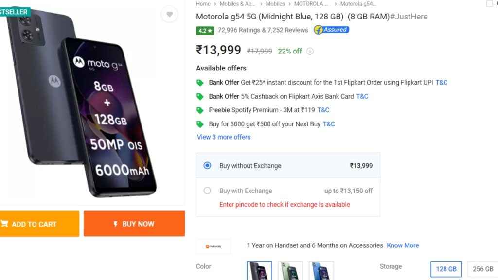 Moto G54 5G Price Cut in India