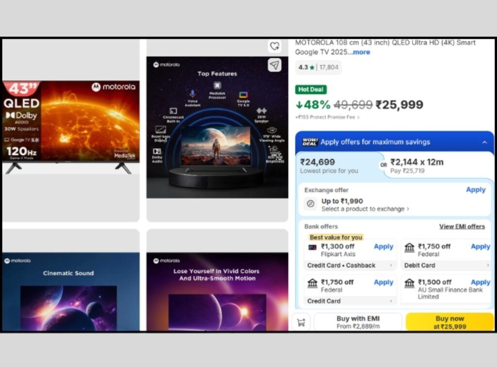 Motorola 43 QLED Smart Tv