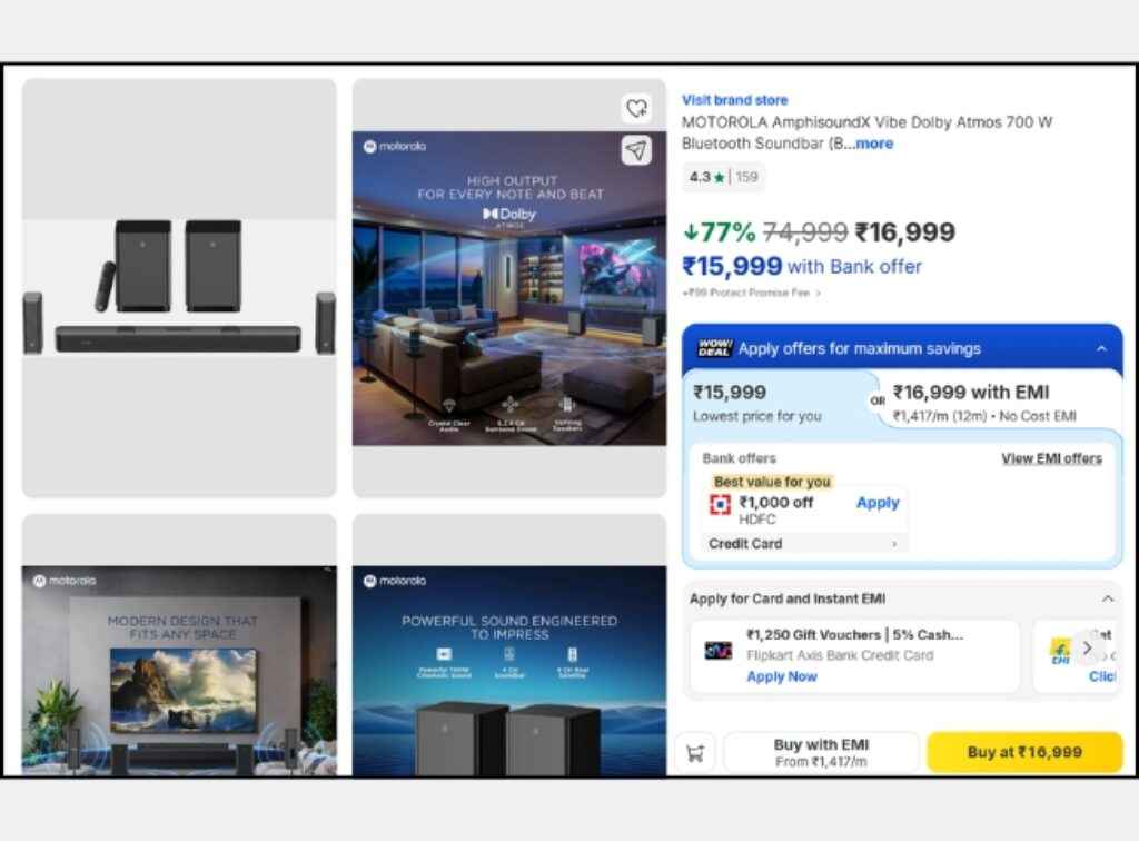 Motorola 5.2.4 Dolby Atmos deal on flipkart