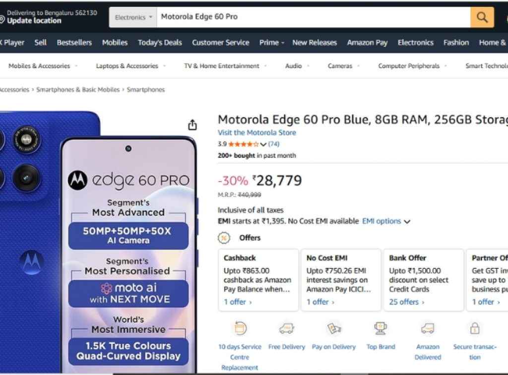 Motorola Edge 60 Pro Deal Price