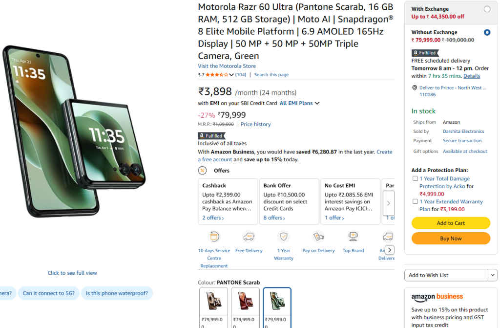 Motorola Razr 60 Ultra Price cut
