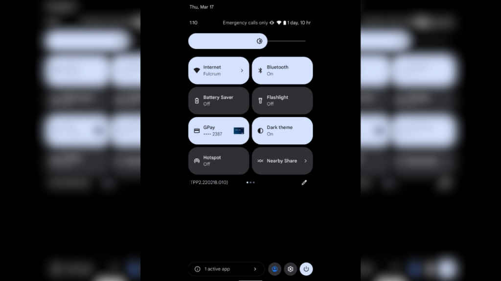 OnePlus' control center in OxygenOS 14