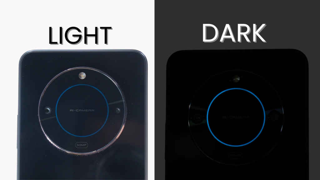 That's how Blaze 2 5G's 'Ring Light' looks in light vs dark