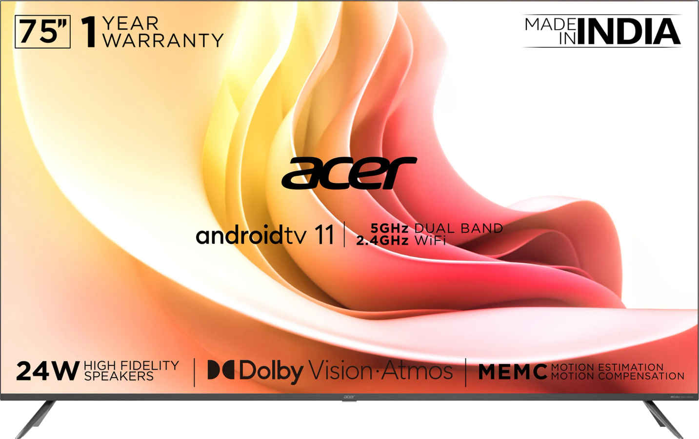 Acer AR75AR2851UDFL 75 inch Ultra HD 4K Smart LED TV