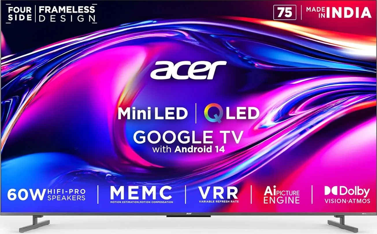 Acer M Series 75 inch Ultra HD 4K Smart QLED TV (AR75UDMGR2885AT)
