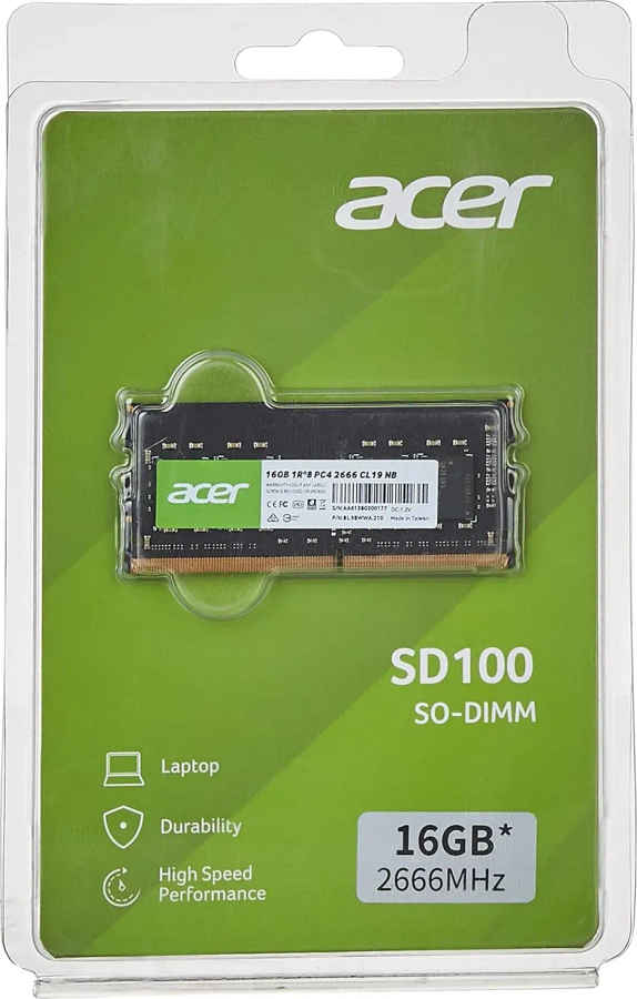 Acer SD100 16 GB DDR4-2666 Laptop RAM
