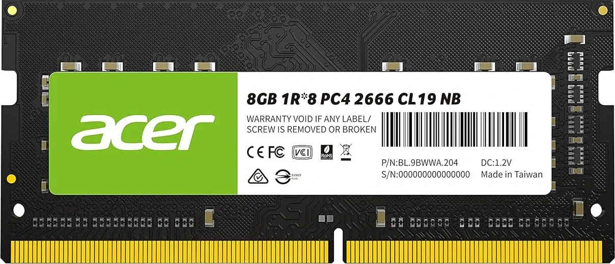 Acer SD100 BL9BWWA204 8 GB DDR4-3200 Laptop RAM