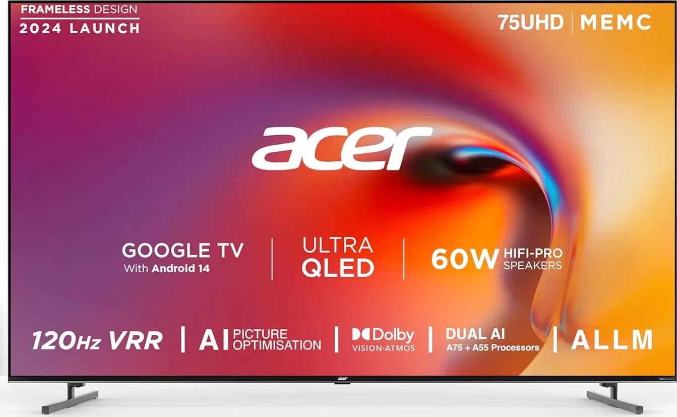 Acer Super Series 85 inch Ultra HD 4K Smart QLED TV (AR85QDXGU2875AT)