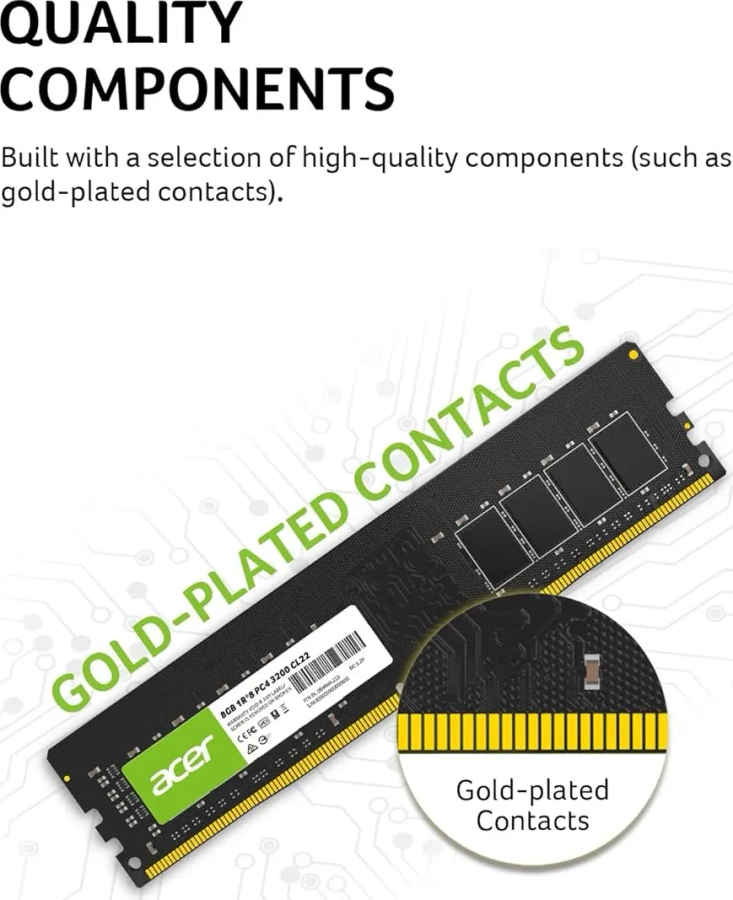 Acer UD100 BL.9BWWA.222 8 GB DDR4-3200 Desktop RAM