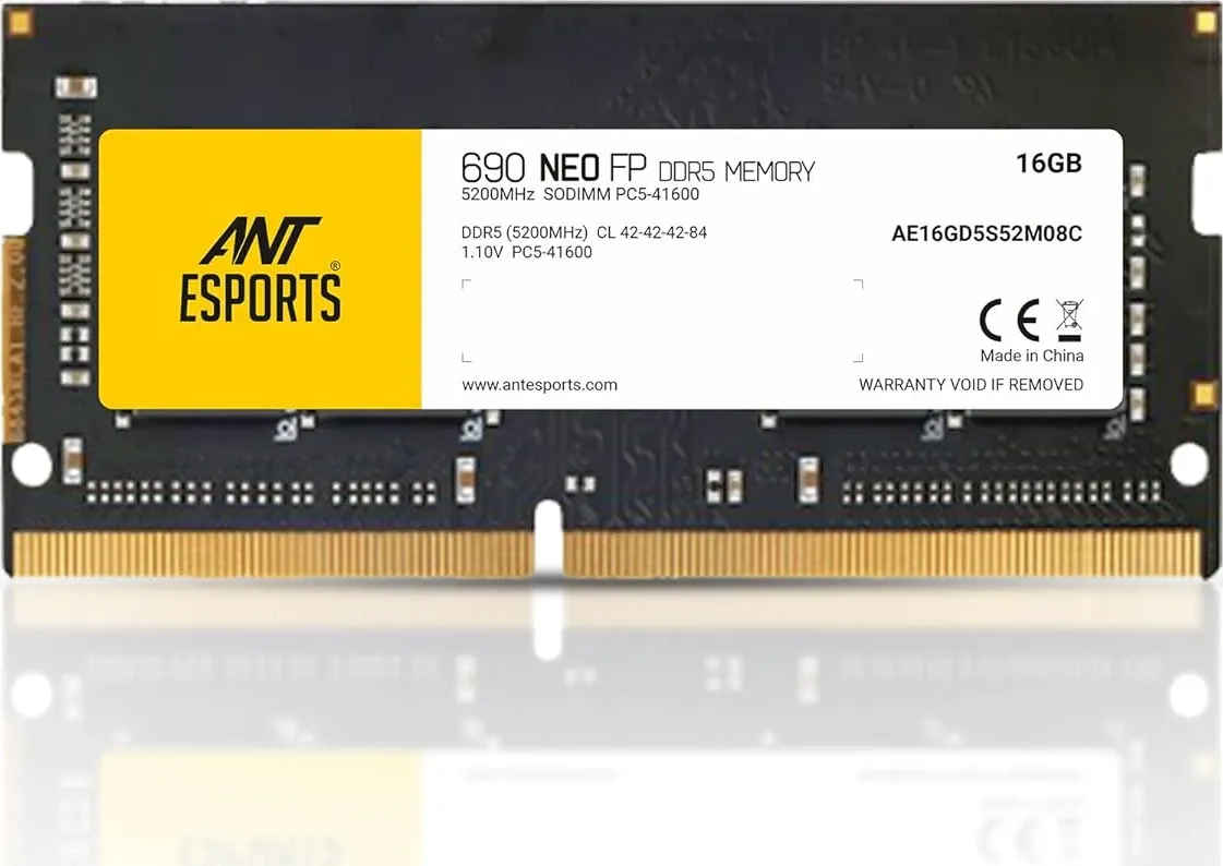 Ant Esports 690 NEO FP AE16GD5S52M08C 16 GB DDR5-5200 Laptop RAM