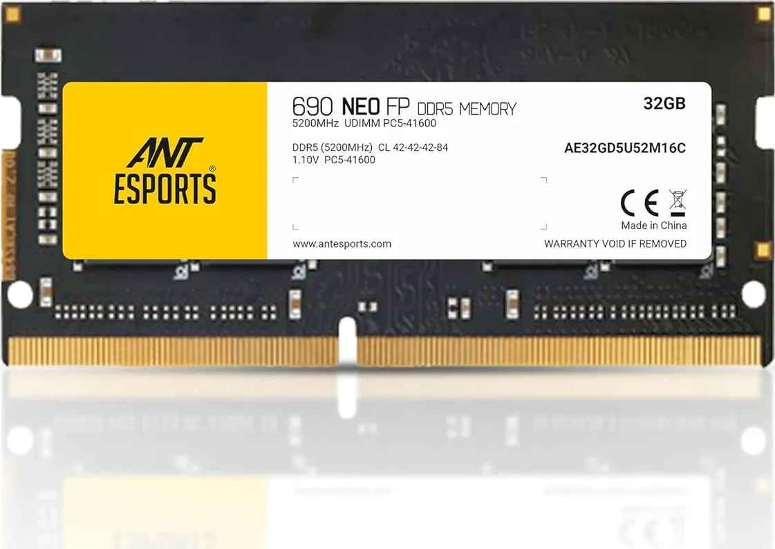 Ant Esports 690 NEO FP AE32GD5S52M16C 32 GB DDR5-5200 Laptop RAM