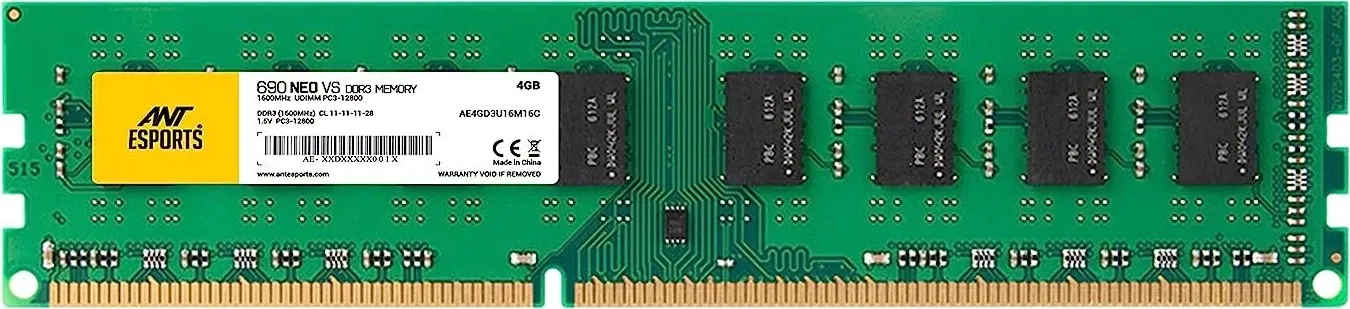 Ant Esports 690 NEO VS AE4GD3U16M16C 4 GB DDR3-1600 Desktop RAM