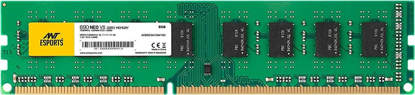 Ant Esports 690 NEO VS AE8GD3U16M16C 8 GB DDR3-1600 Desktop RAM