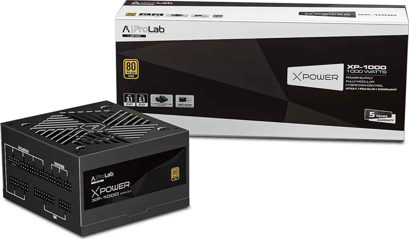 Ant Esports ProLab Design XPower XP-1000 80 Plus Gold 1000 Watts Fully Modular PSU