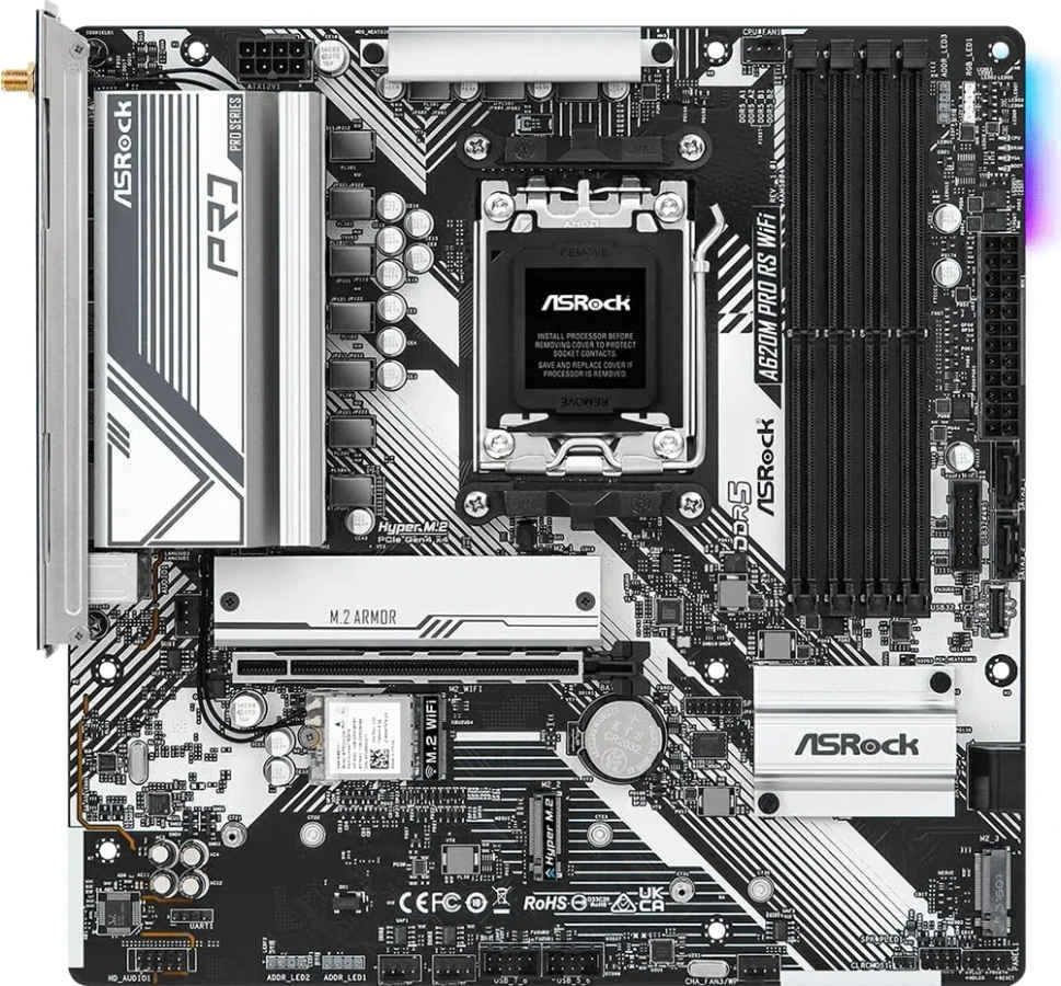 ASRock A620M Pro RS WiFi Motherboard