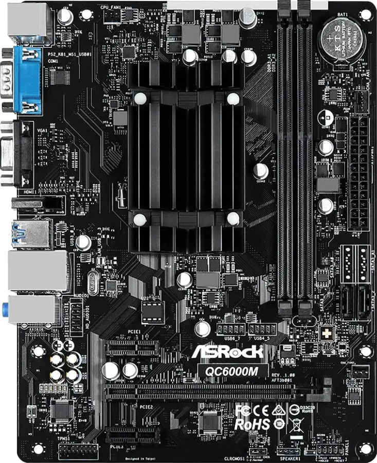 ASRock QC6000M Motherboard (AMD E2-6110 Quad-Core APU)